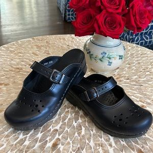 Black Sanita Open-Back Clog, Size EU 37 or US 6